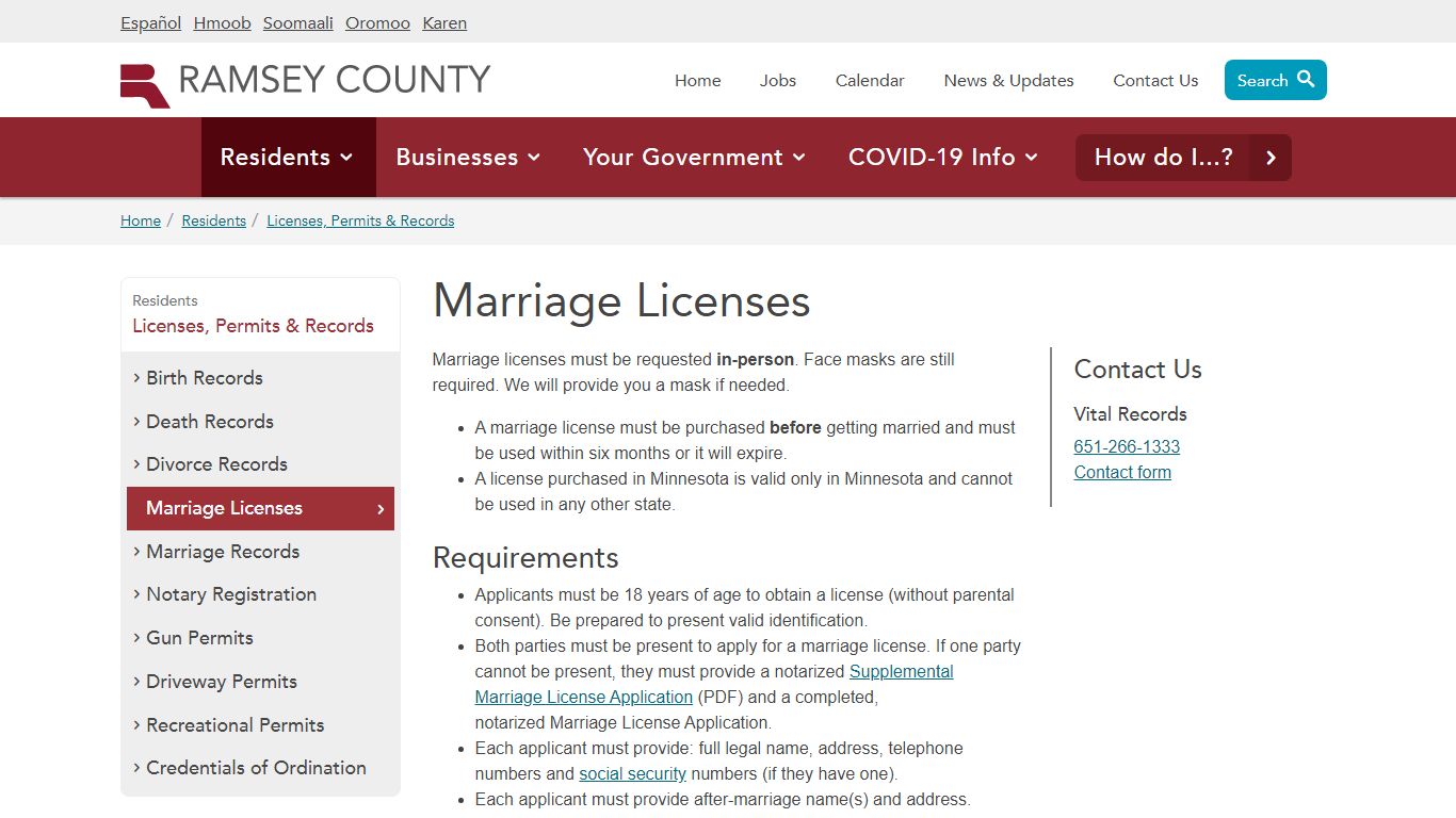 Marriage Licenses | Ramsey County